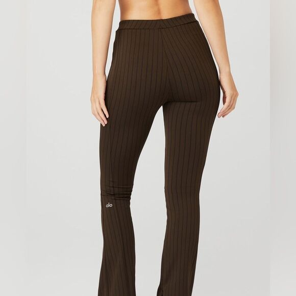 ALO High Waist Pinstripe Zip It Flare Leggings Small - Picture 8 of 8
